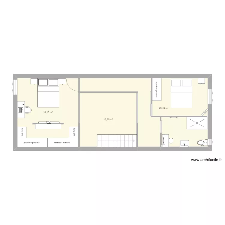 CLOE loft haut. Plan de 