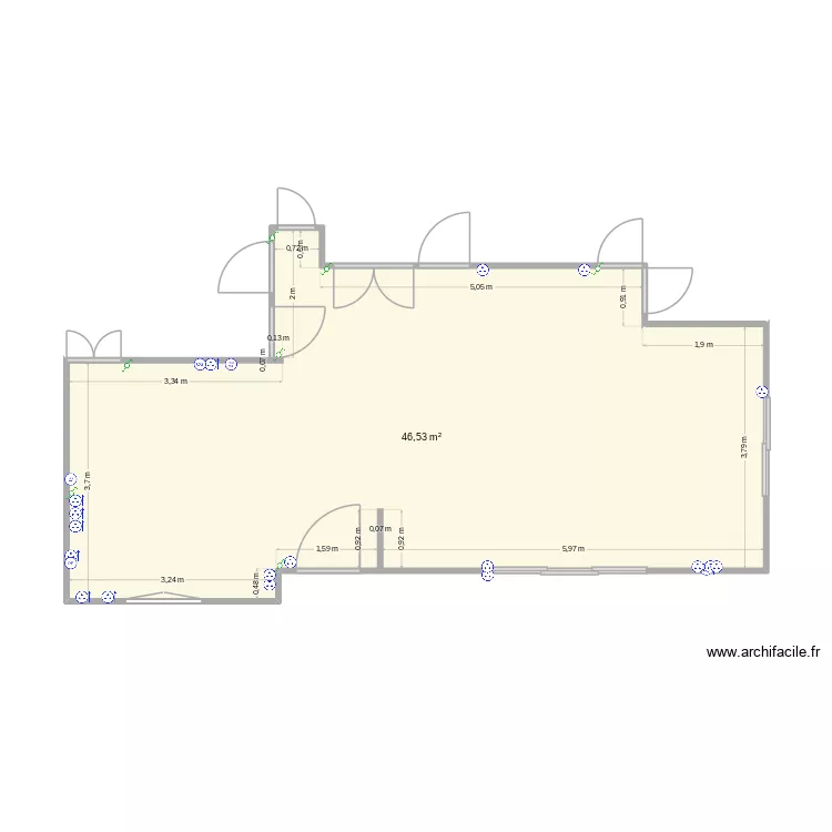 Nouvelle Maison la chauss&eacute;e. Plan de 1  et 47 m²