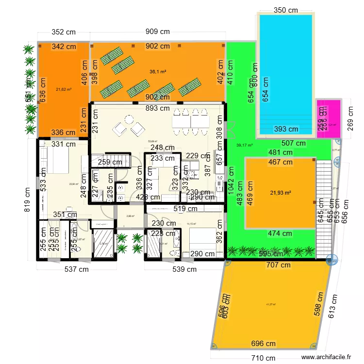 Villa Filao marc final carbet parking. Plan de 17  et 283 m²
