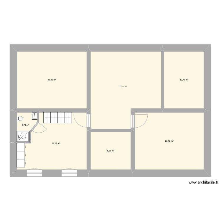 Midden Etage Marc. Plan de 7 pièces et 115 m2