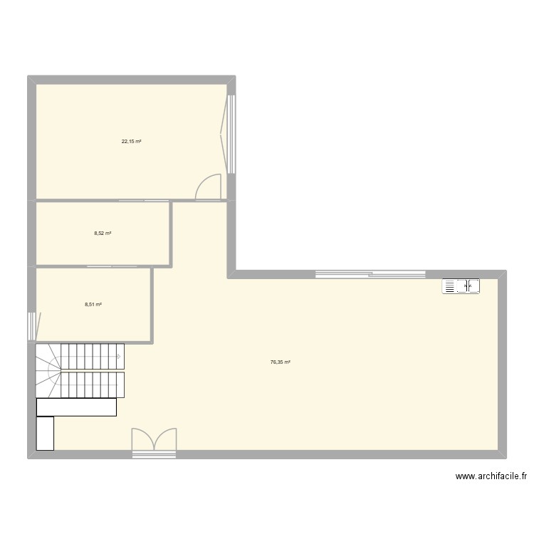 Plan maison 1. Plan de 4 pièces et 116 m2