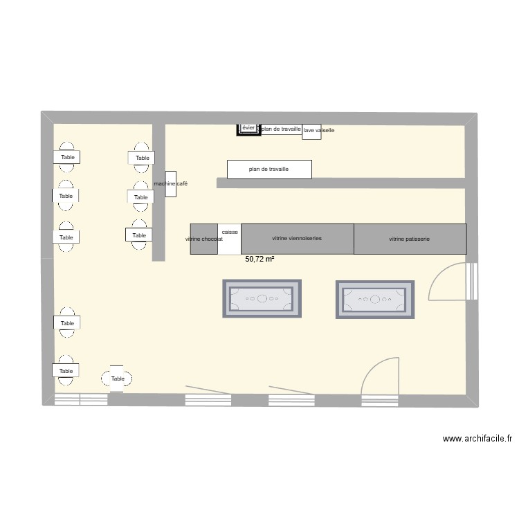 schaeffer. Plan de 1 pièce et 51 m2