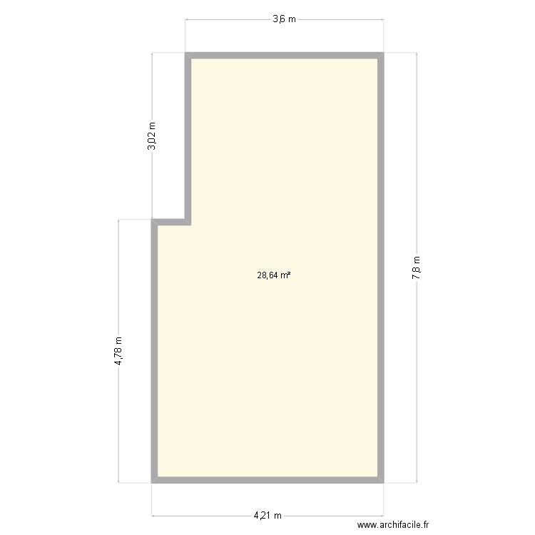 Rumillies 2026. Plan de 1 pièce et 29 m2