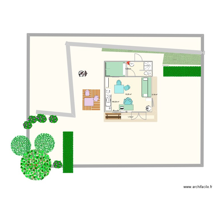 ext arrière 2. Plan de 5 pièces et 218 m2