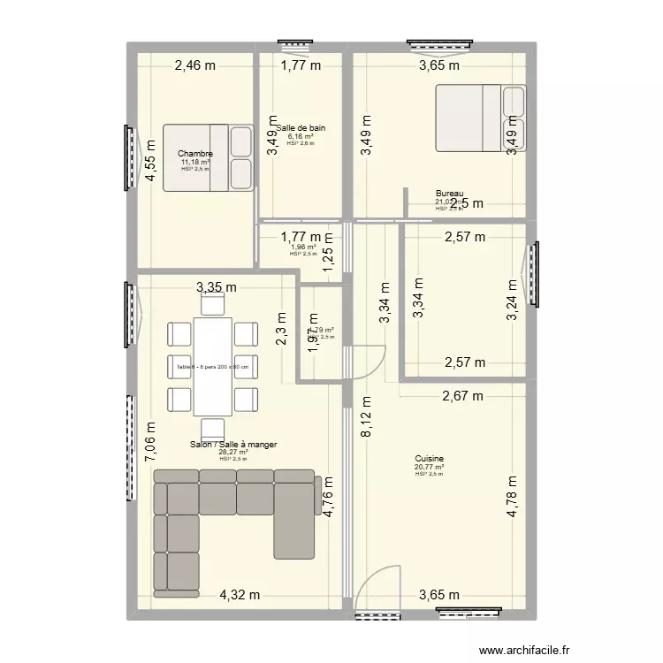 Plan EDL ETA MEILLAN Projet. Plan de 7 Pièces et 91 m²