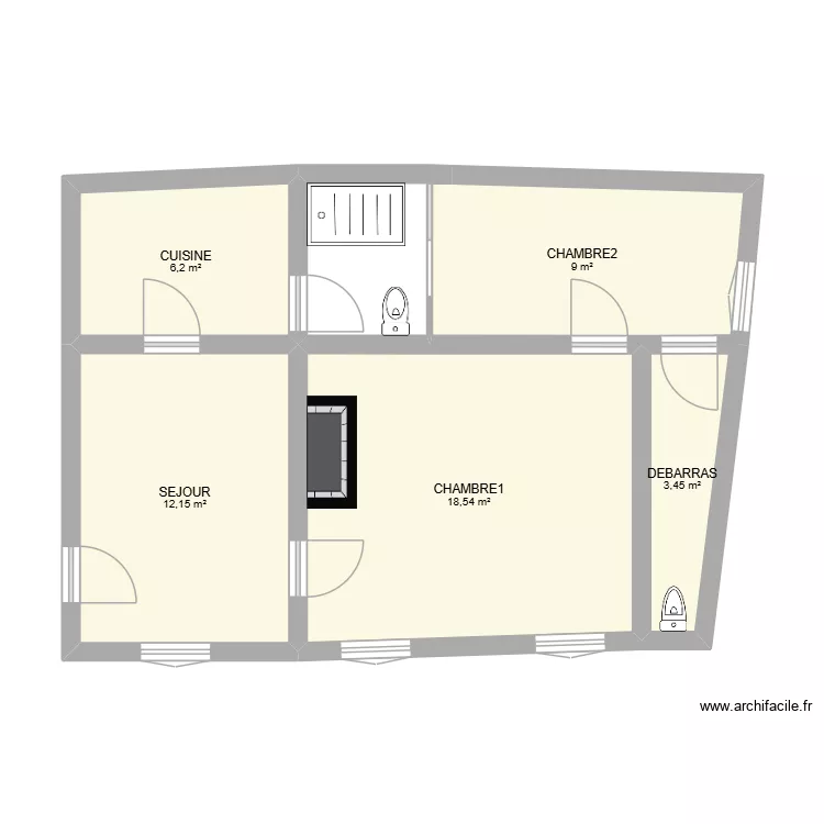 DULAURIER. Plan de 5  et 49 m²