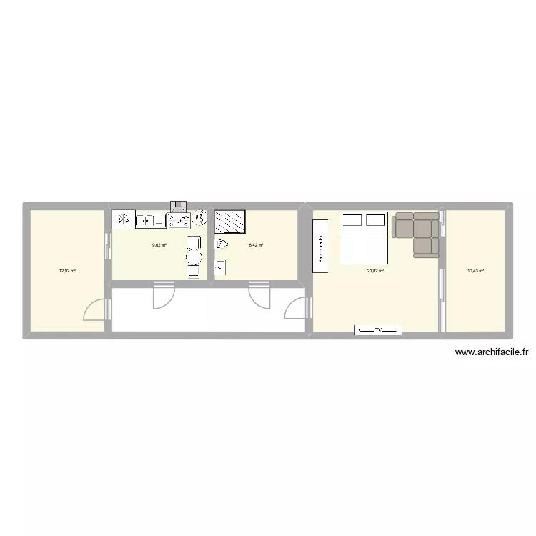 PLAN STUDIO ZANA. Plan de 5  et 63 m²