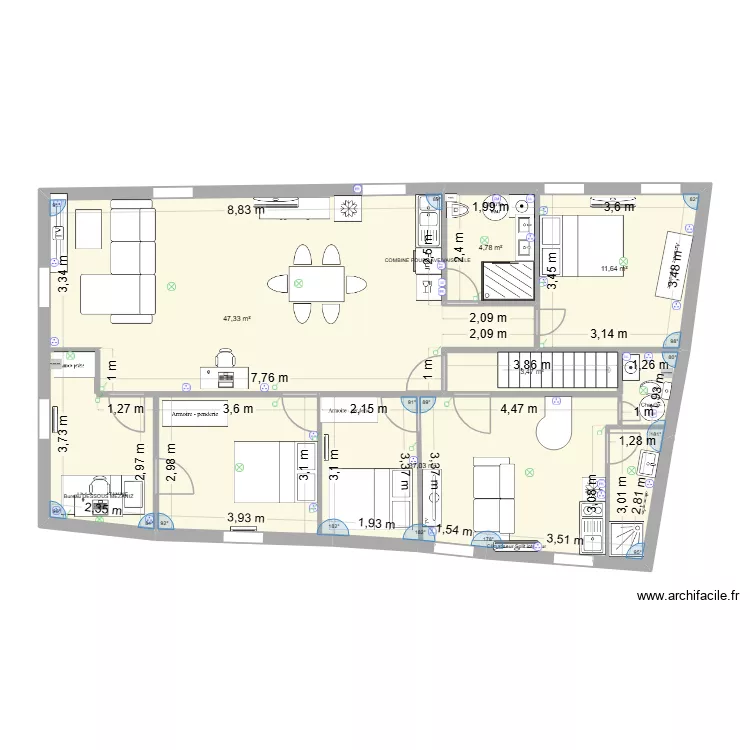 ETAGE 1 FINAL ARTISANS. Plan de 5 et 104 m² ETAGE 1 FINAL ARTISANS. Plan de 5 et 104 m²