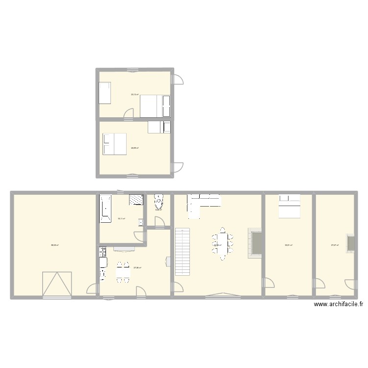 étage vineuse. Plan de 9 pièces et 279 m2