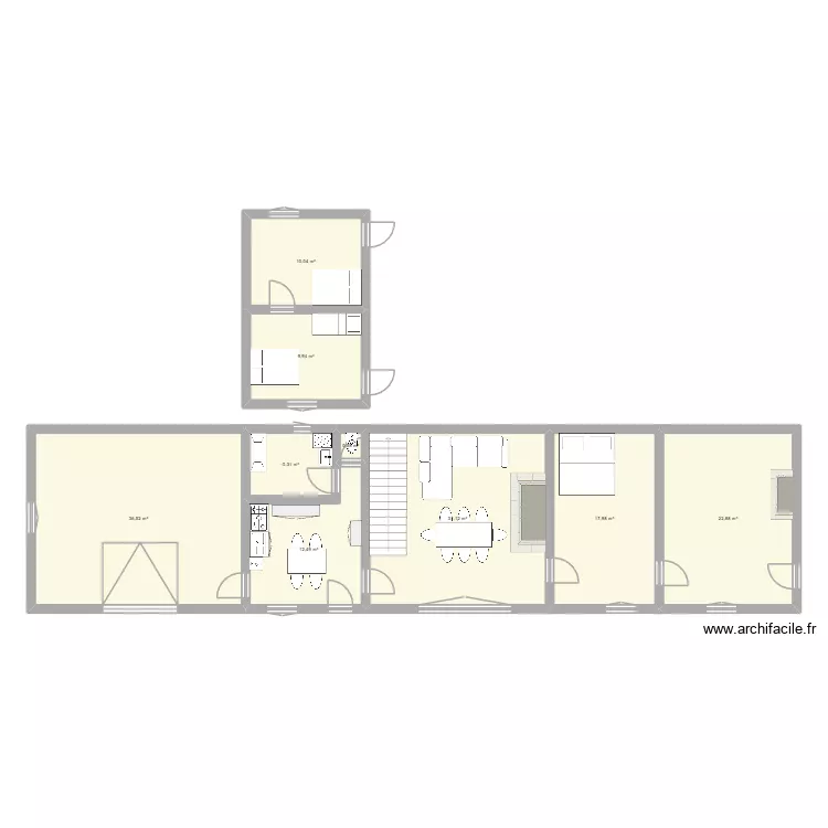 &eacute;tage vineuse. Plan de 9 pièces et 147 m²
