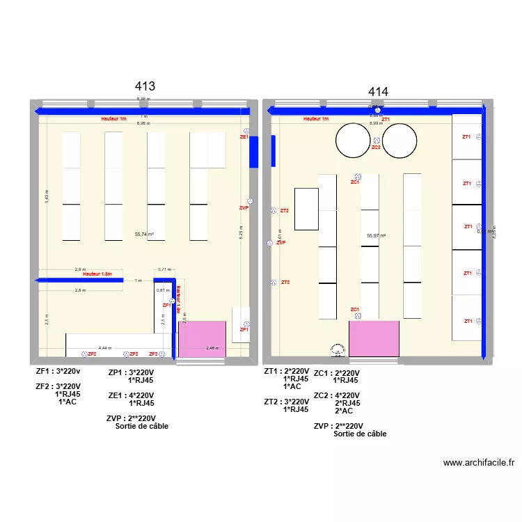 BK Salles 413/414 Baumont. Plan de 4 pièces et 112 m²