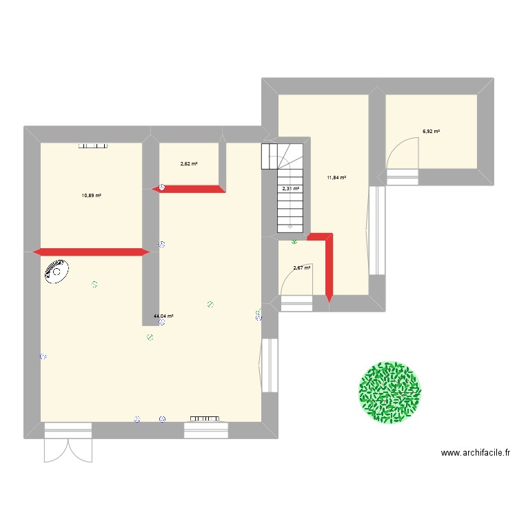 Maison. Plan de 17 pièces et 156 m2