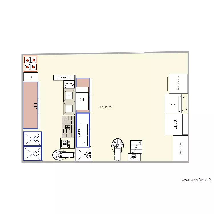 PLAN HOTEL ANZA. Plan de 1  et 37 m²
