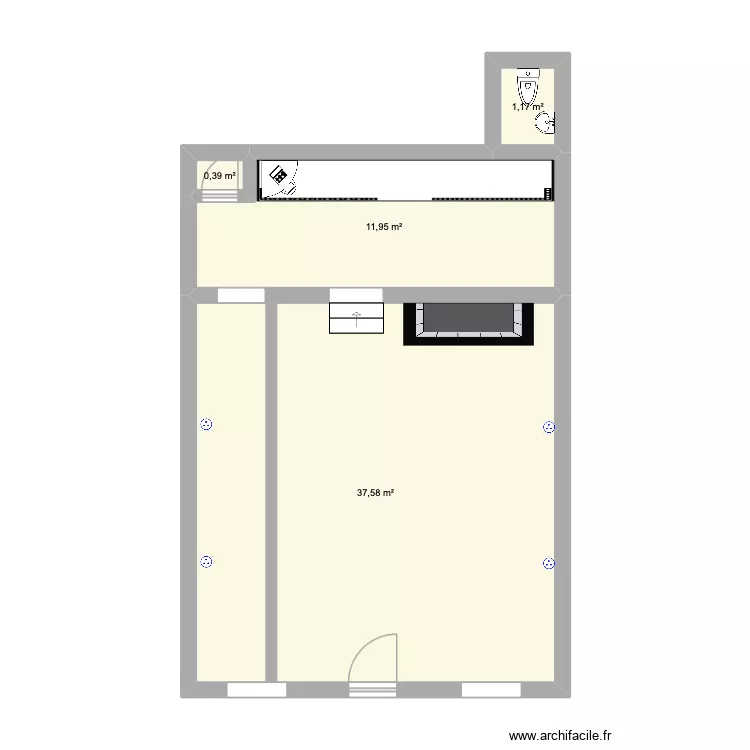 magasin Seb. Plan de 4 et 51 m² magasin Seb. Plan de 4 et 51 m²
