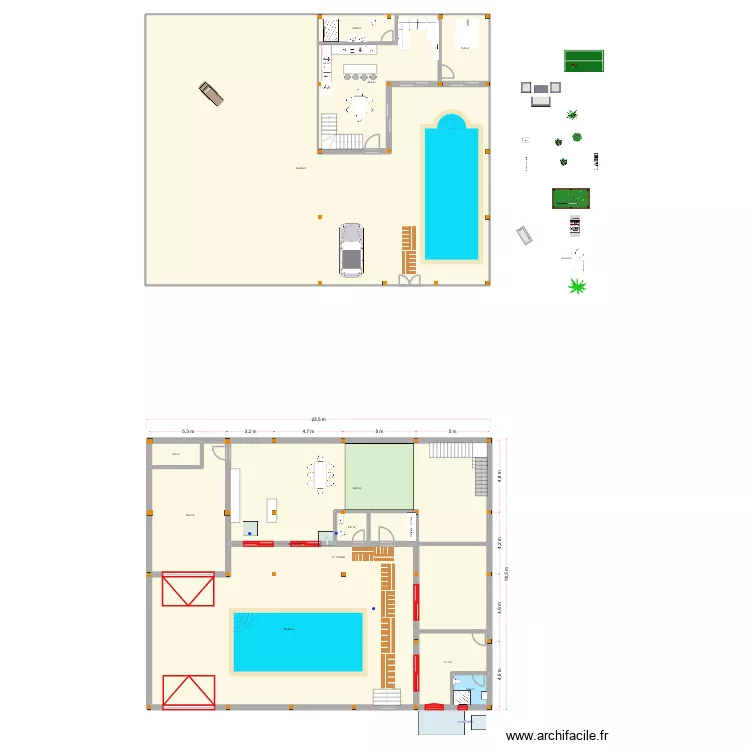mahmoud. Plan de 11 pièces et 789 m²