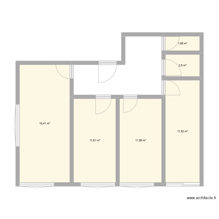 cabinet dentaire 1. Plan de 6 pièces et 58 m2