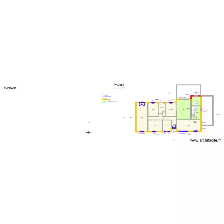 MANGIAVILLANO_ Projet. Plan de 15  et 179 m²