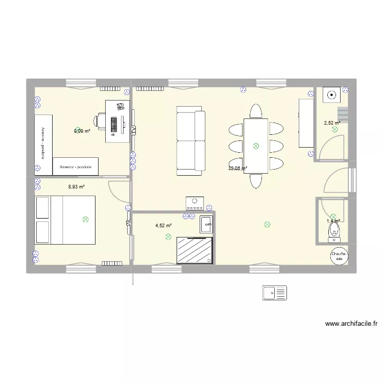 Plan maison Lou et Lucas-2. Plan de 6  et 59 m²