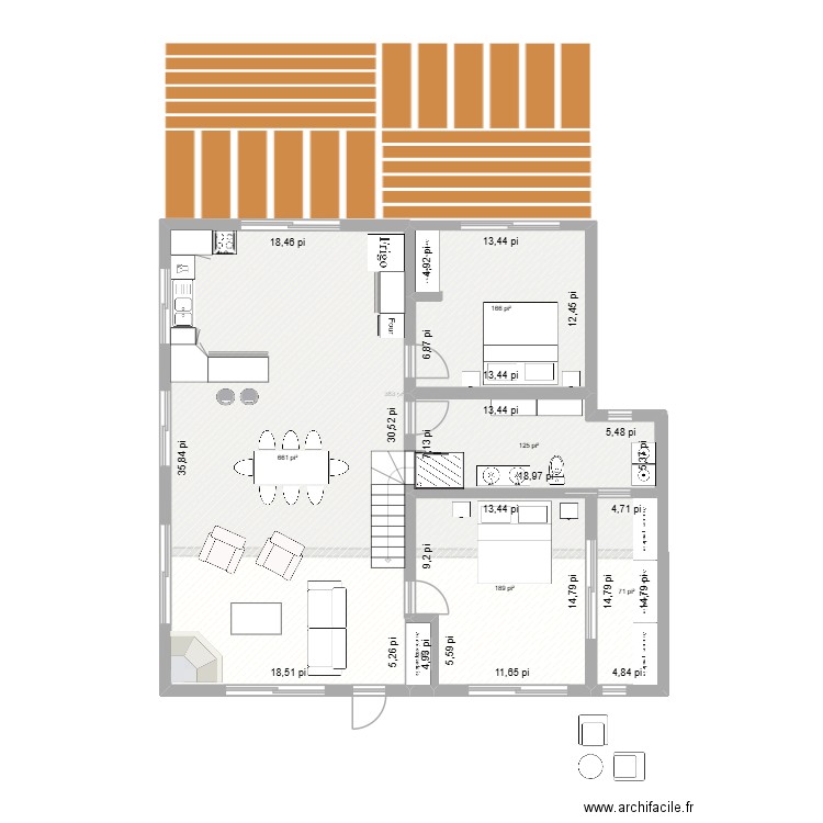 chalet 3. Plan de 12 pièces et 488 m2