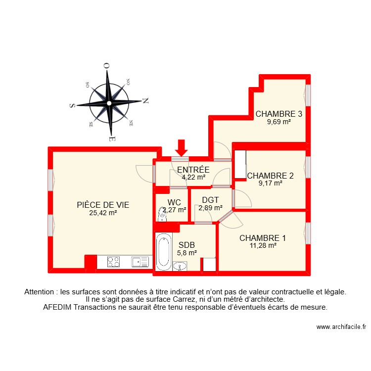 BI 26335. Plan de 14 pièces et 96 m2