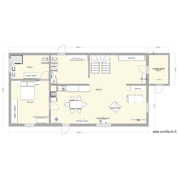 StDomi_rdc_Francois_01. Plan de 4 pièces et 97 m2