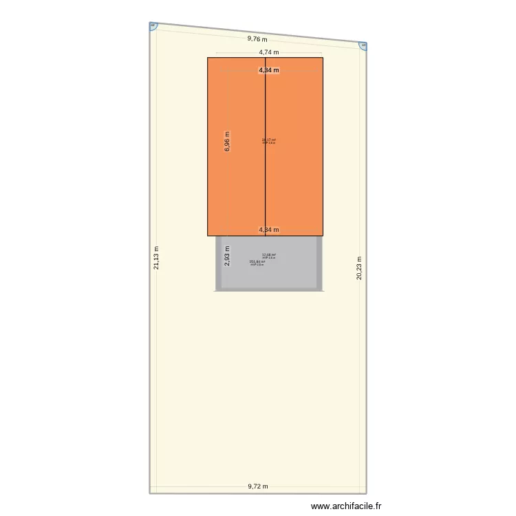plan terrain. Plan de 3  et 244 m²