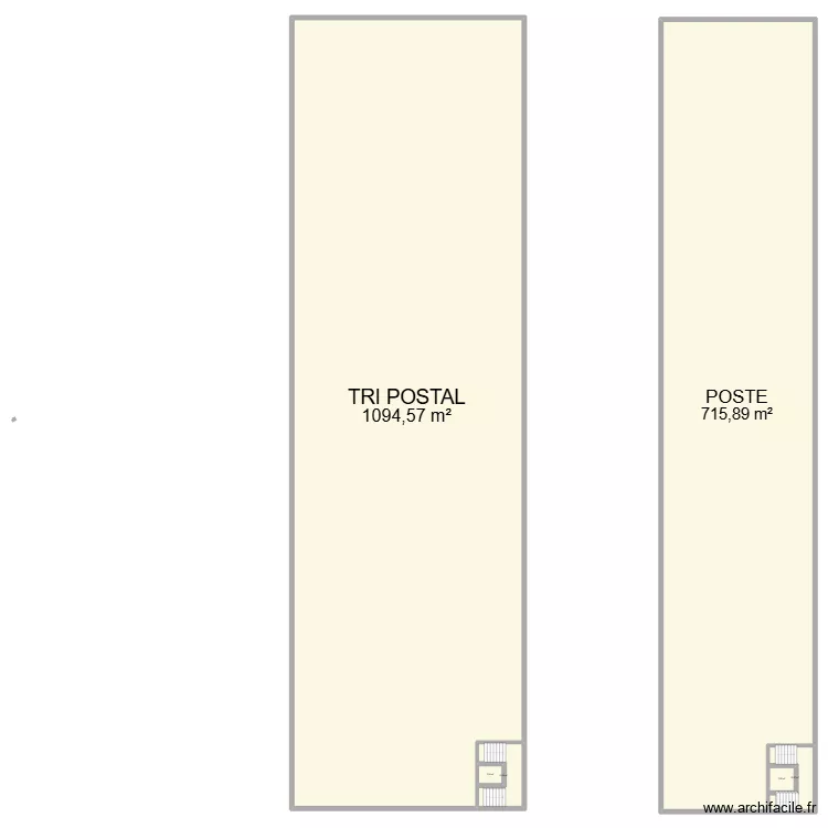 la poste. Plan de 0 pièce et 0 m2