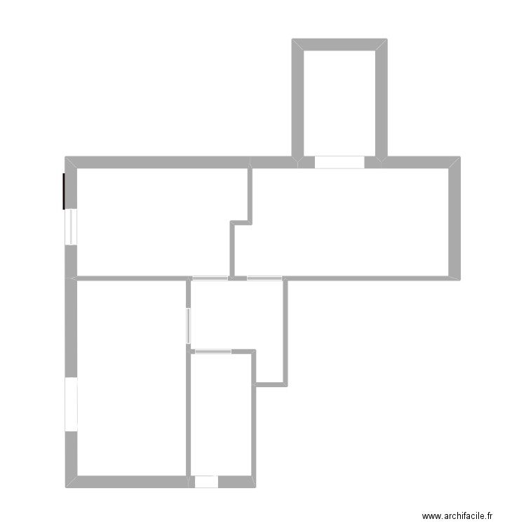 Voute Etage. Plan de 6 pièces et 43 m2