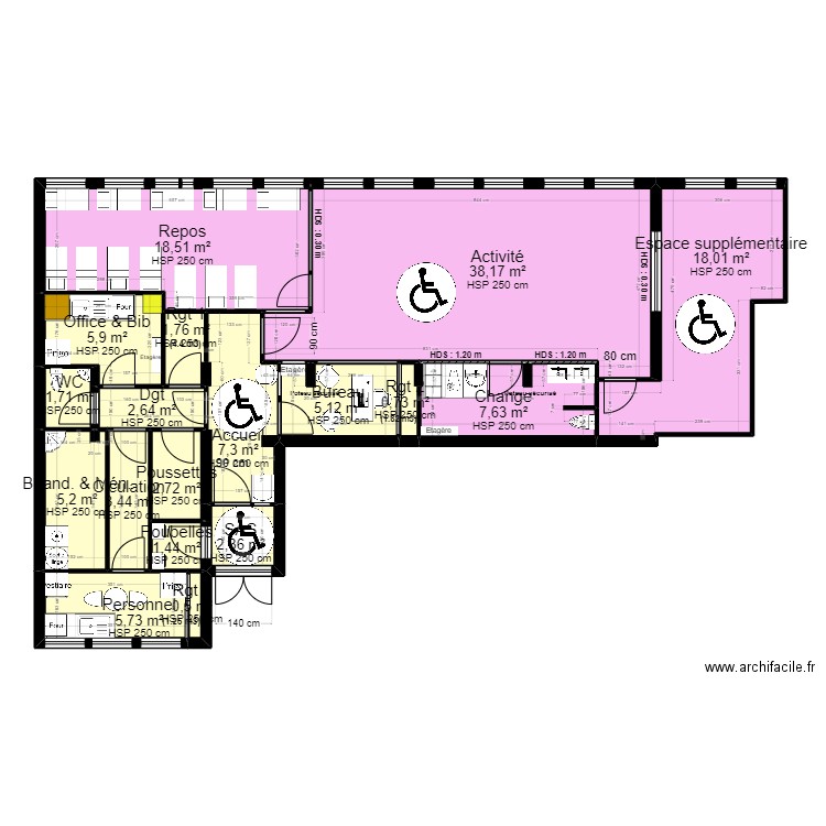 B92C18 projet v4 pmi jordan_New. Plan de 18 pièces et 129 m2