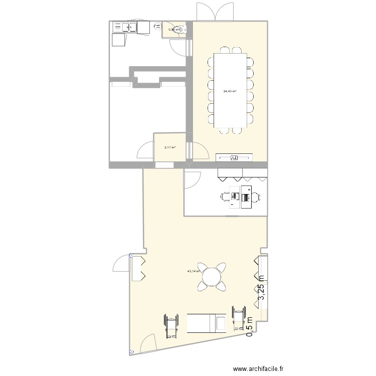 SynergieMed Dunkerque Vfinale. Plan de 4 pièces et 71 m2