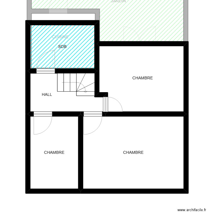 JARDINET 13. Plan de 13 pièces et 146 m2