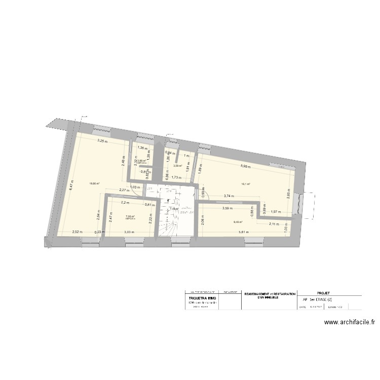 ACHAT REVENTE VIZILLE 3 sans meuble. Plan de 7 pièces et 67 m2