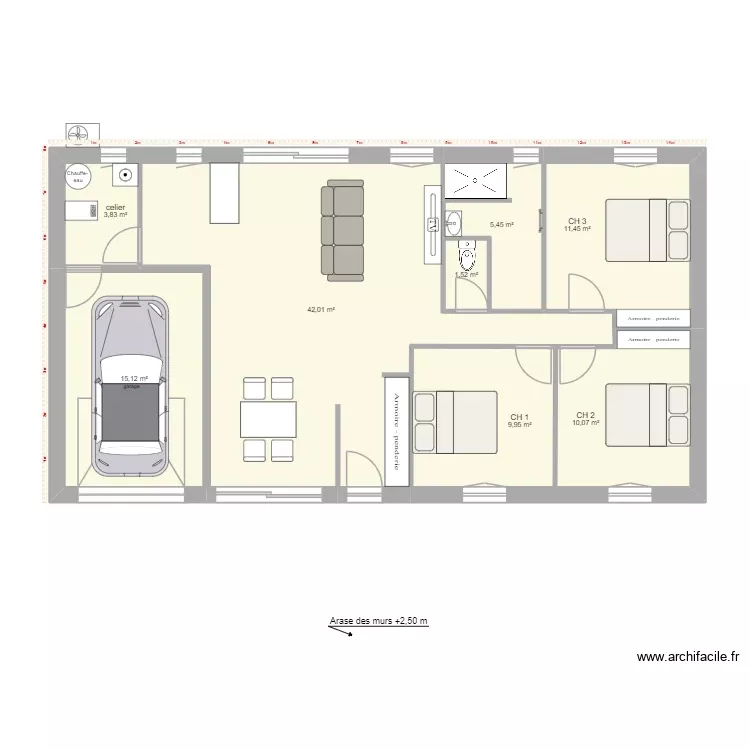 plan maison 2. Plan de 8 Pièces et 99 m² plan maison 2. Plan de 8 Pièces et 99 m²