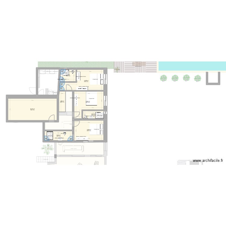 Branoux4. Plan de 14 pièces et 208 m2