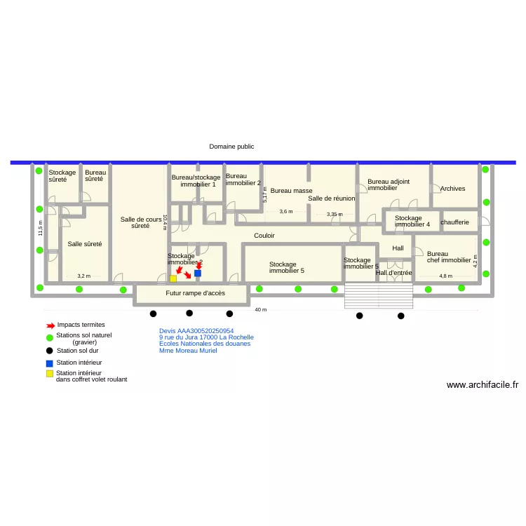Ecole des douanes La rochelle. Plan de 