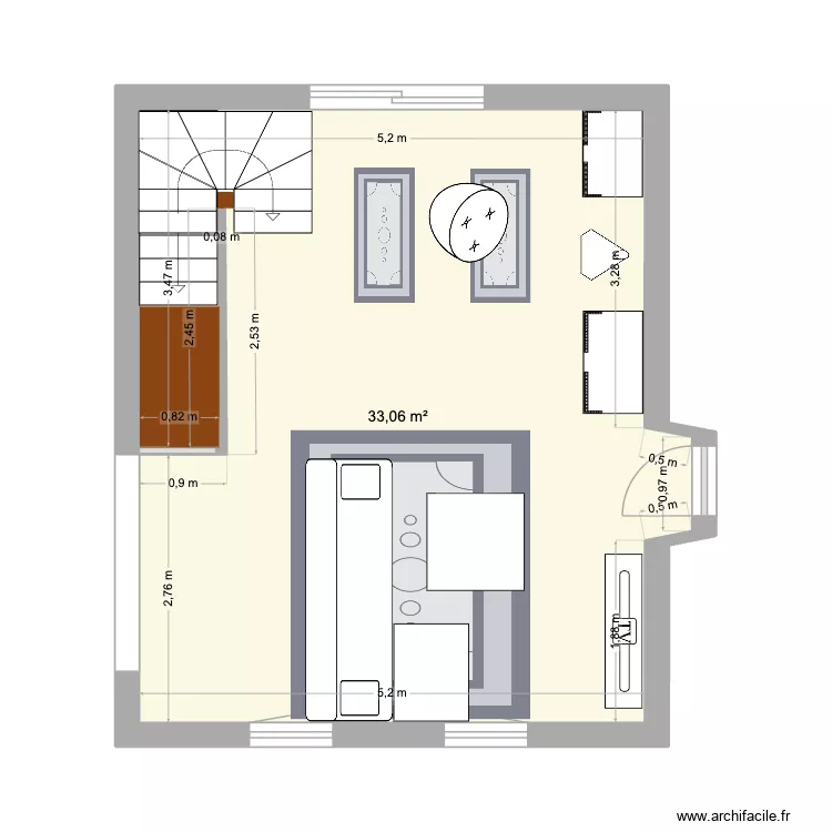 RDC-fini. Plan de 1 et 33 m² RDC-fini. Plan de 1 et 33 m²