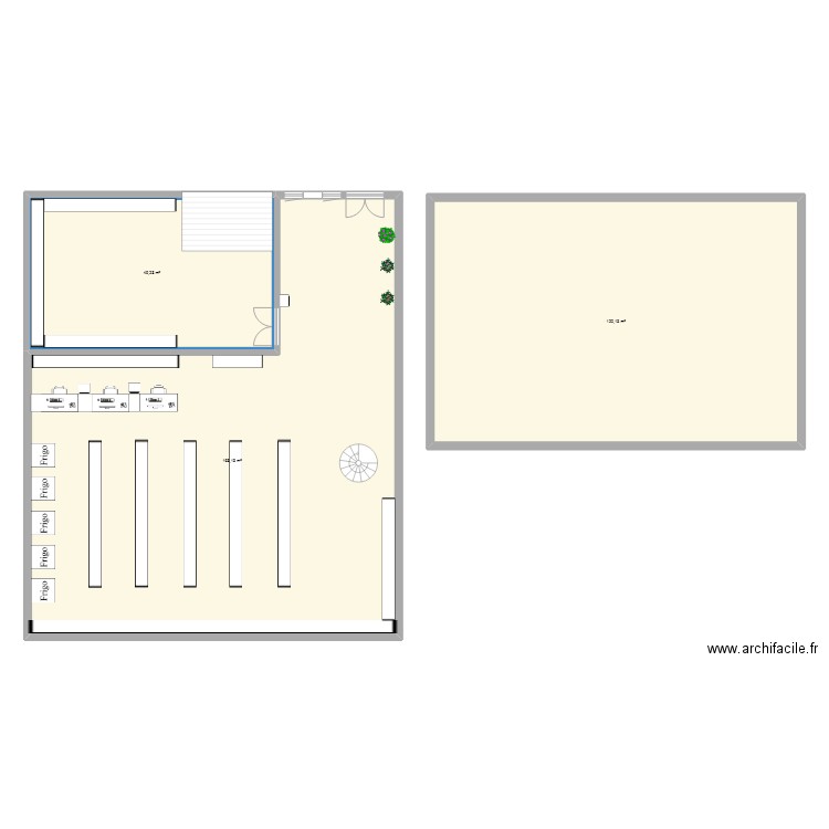 plan magasin peche . Plan de 3 pièces et 332 m2