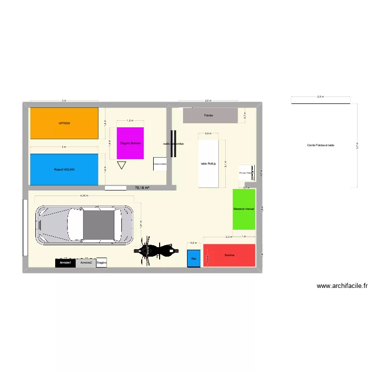 Sous-sol. Plan de 1 et 70 m² Sous-sol. Plan de 1 et 70 m²