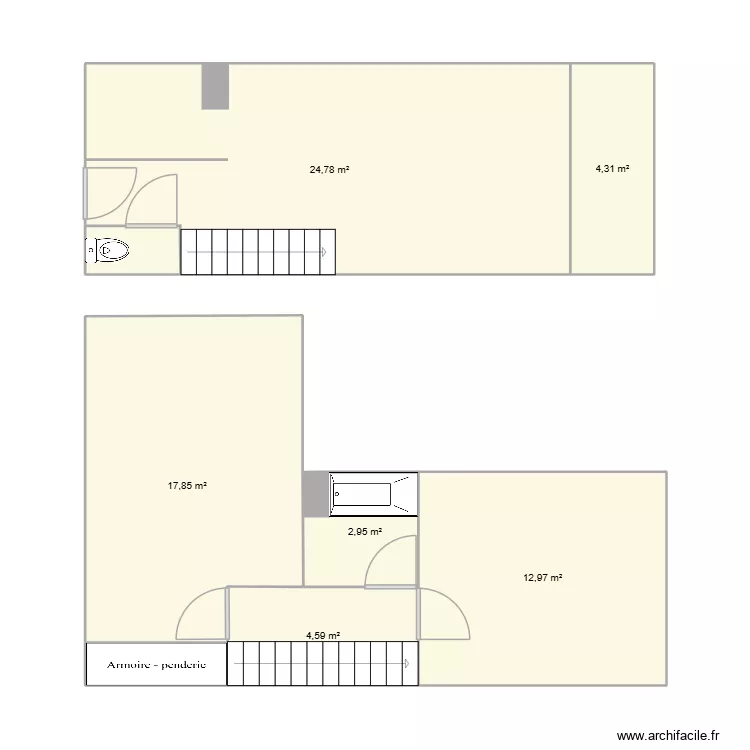 DUPLEX ORPI CONSERVERIES. Plan de 6 et 67 m² DUPLEX ORPI CONSERVERIES. Plan de 6 et 67 m²