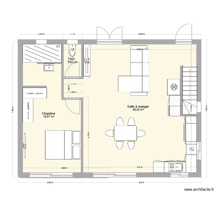 R+1. Plan de 3 et 68 m² R+1. Plan de 3 et 68 m²