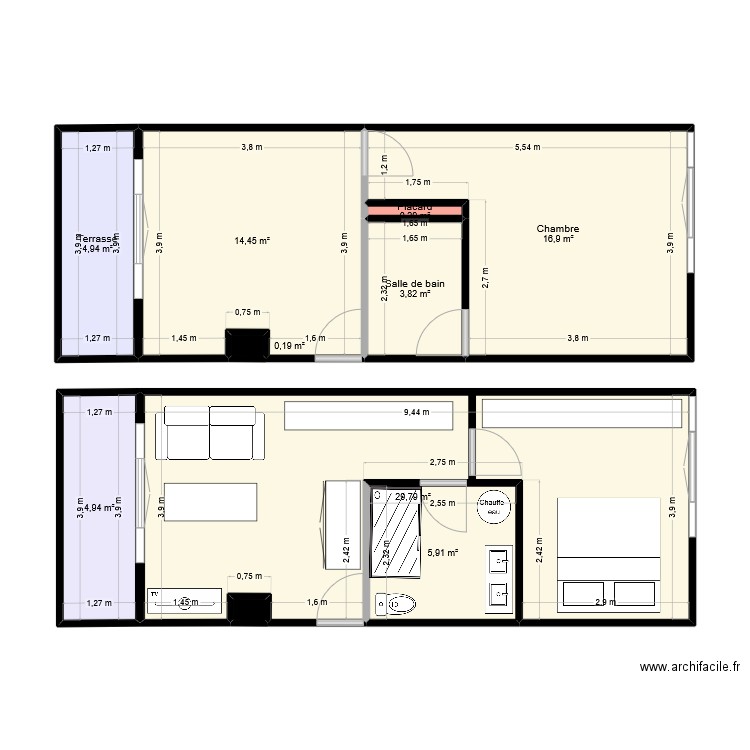 plan 2. Plan de 10 pièces et 81 m2