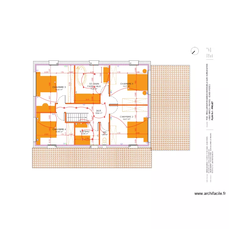 leclerq etage. Plan de 