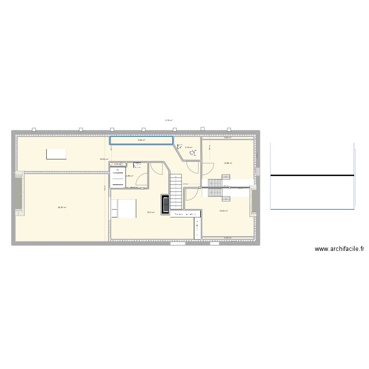 Millam etage4. Plan de 13 pièces et 133 m2