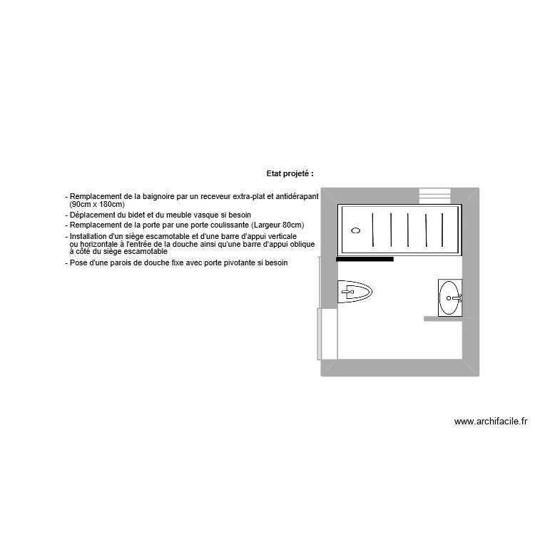 jalaber. Plan de 1  et 5 m²