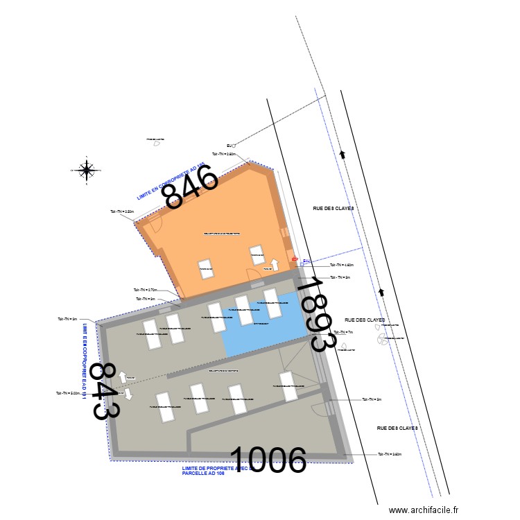 plan de masse TOITURE APRES V3. Plan de 3 pièces et 171 m2