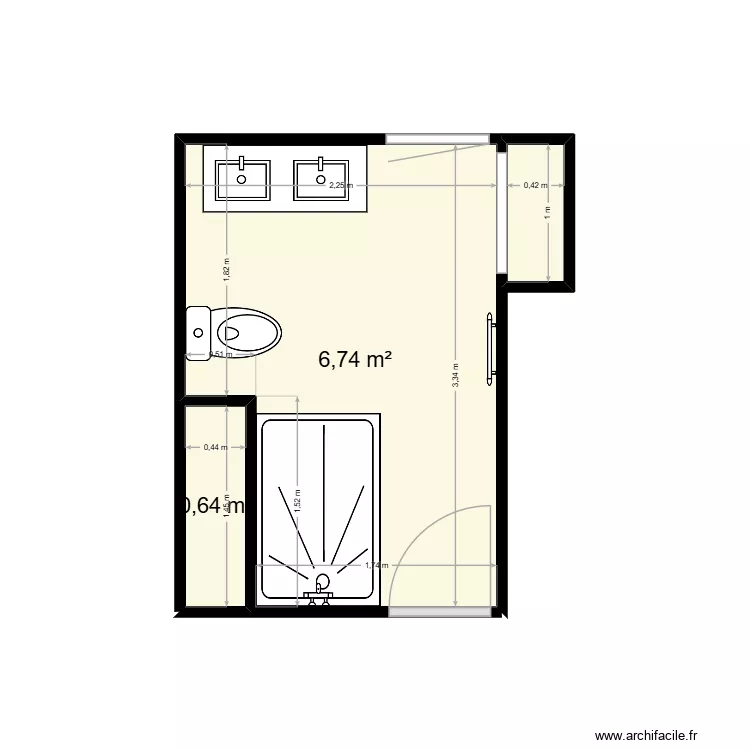 Projet Sdb - Beau v4. Plan de 3 et 8 m² Projet Sdb - Beau v4. Plan de 3 et 8 m²