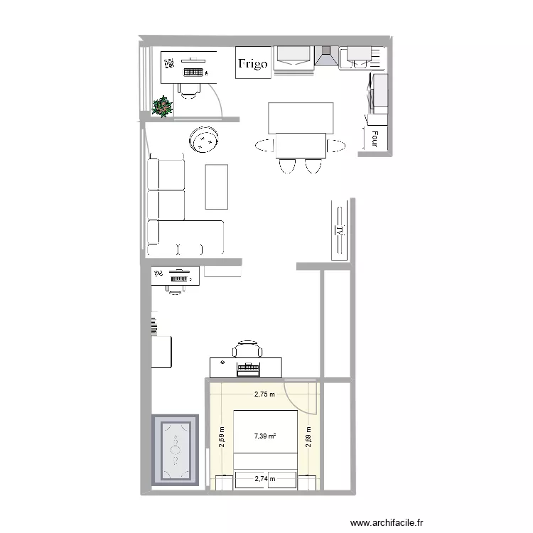 Cuisine. Plan de 1 et 7 m² Cuisine. Plan de 1 et 7 m²