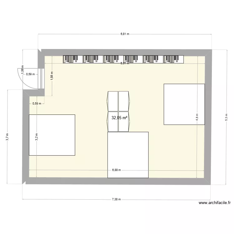 bureau adulte. Plan de 1 et 32 m² bureau adulte. Plan de 1 et 32 m²