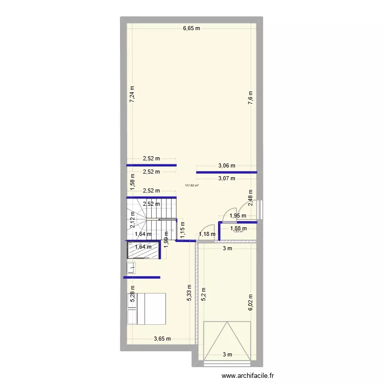 1Chemin pechic. Plan de 2  et 109 m²