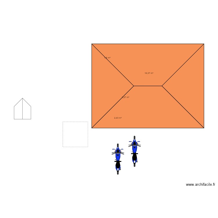 ma future maison. Plan de 4 pièces et 24 m2